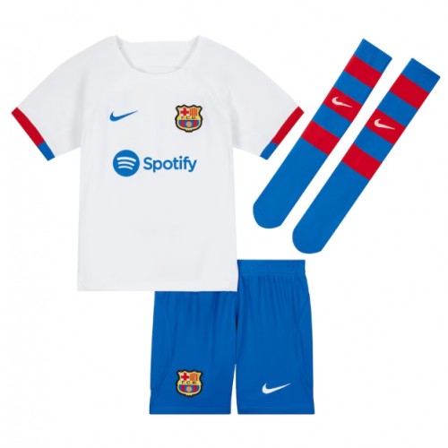 Maillot de foot Barcelona Marcos Alonso #17 Extérieur enfant 2023-24 Manches Courte (+ pantalon court)